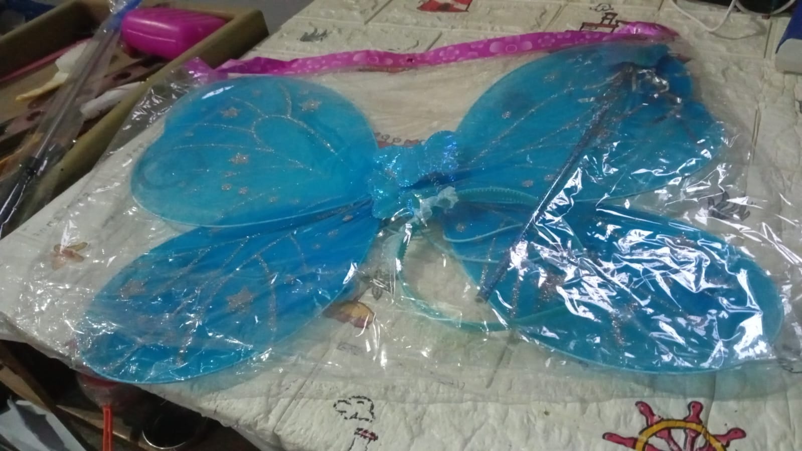 3293 Baby Girl's Fairy Nylon Butterfly Wings Costume Butterfly Fairy Angel Wing| Wand And Hairband Multi- Color For Party (1pc) 3293 Baby Girl's Fairy Nylon Butterfly Wings Costume Butterfly Fairy Angel Wing| Wand And Hairband Multi- Color For Party (1pc)